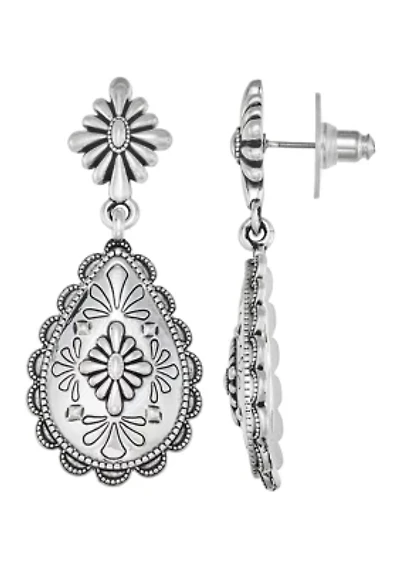 Flower Double Drop Earrings 