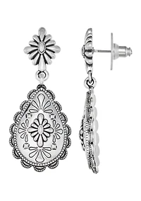 Flower Double Drop Earrings 