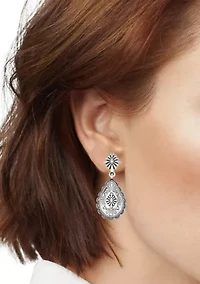 Flower Double Drop Earrings 