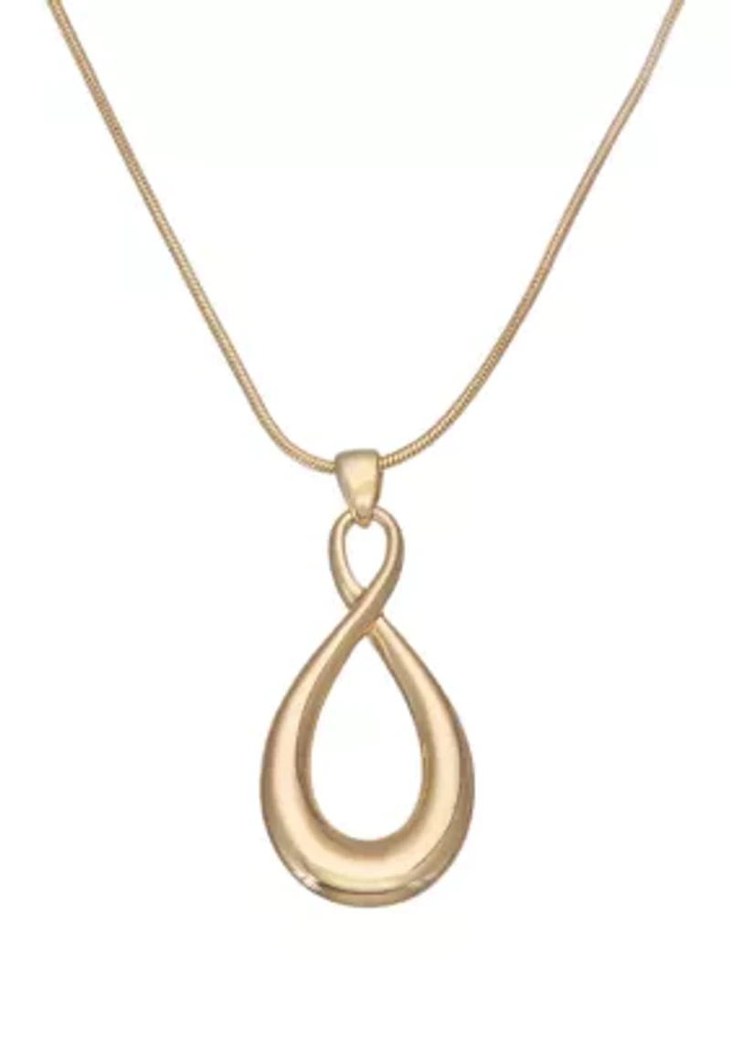 Silver Tone 24 Inch Pendant Necklace