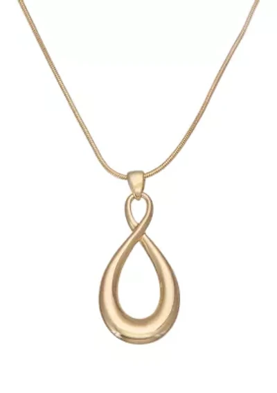 Silver Tone 24 Inch Pendant Necklace