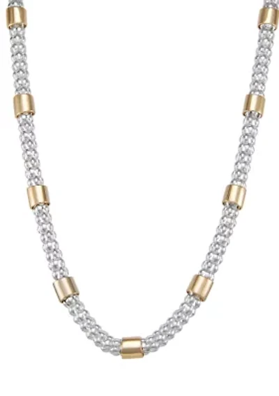 Two Tone Mixed Elements Collar Necklace