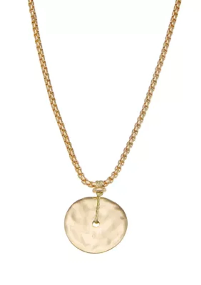 Gold Tone Glitzy Pendant Necklace
