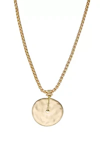 Gold Tone Glitzy Pendant Necklace