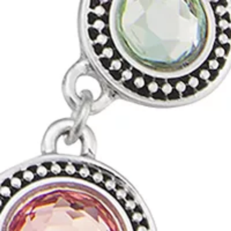 Silver Tone Rainbow Collar Necklace