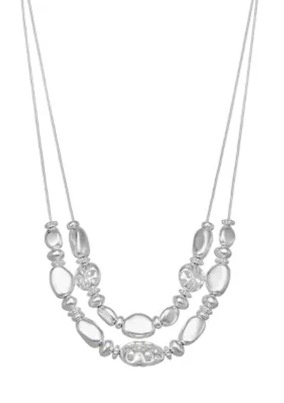 Silver Style Multi Row Necklace