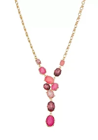 Gold Tone Berry Sweet Y Necklace