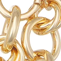 Gold Tone Rings Multirow Necklace