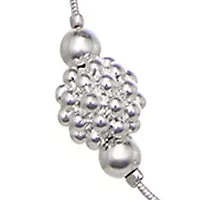 Silver Tone Caviar Strandage Necklace