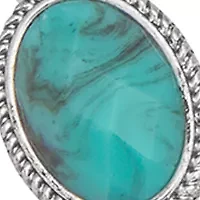 Silver Tone Turquoise Y Necklace