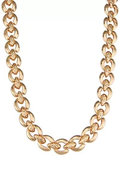 Women's Gold Tone Textures Collar Necklace