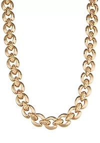 Women's Gold Tone Textures Collar Necklace