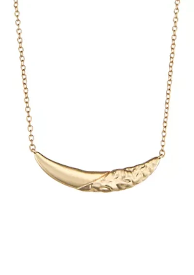 Gold Tone Texture Frontal Necklace
