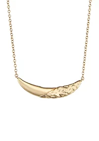 Gold Tone Texture Frontal Necklace