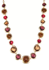 Multi Golden Tonals Collar Necklace