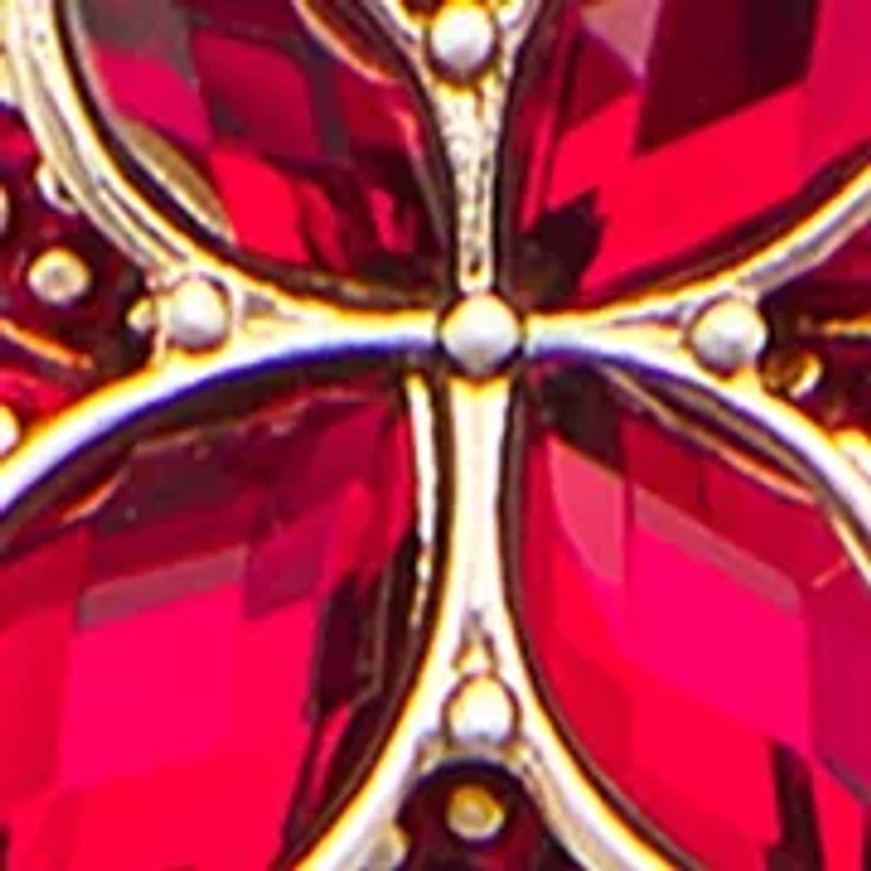  Red Poinsettia Gold Tone Frontal Necklace