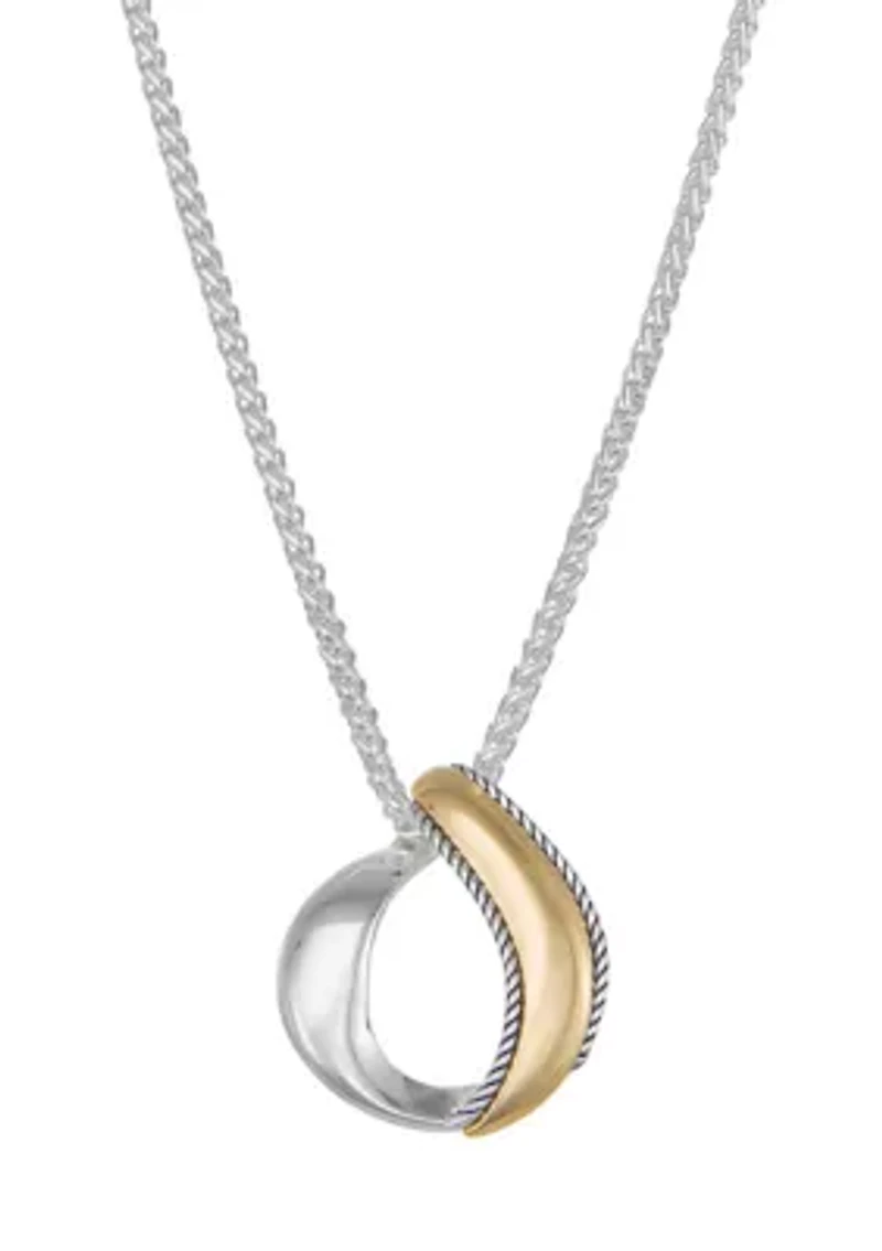 Two Tone Pendant Necklace
