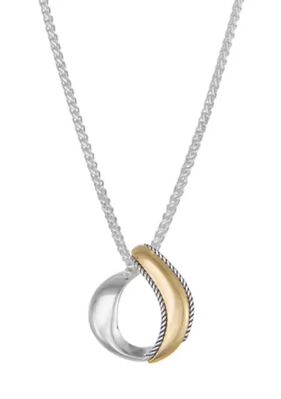 Two Tone Pendant Necklace