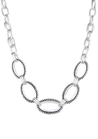 Silver Tone Chain Link Collar Necklace