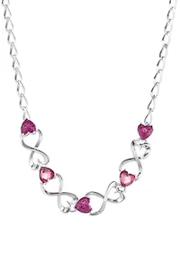  Pink Love Heart Frontal Necklace