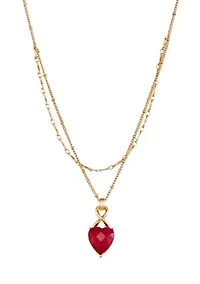 Red Love Heart Pendant Necklace