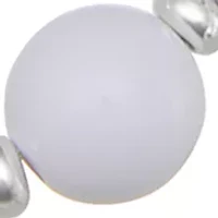 White Silver Tone Beaded Collar Necklace