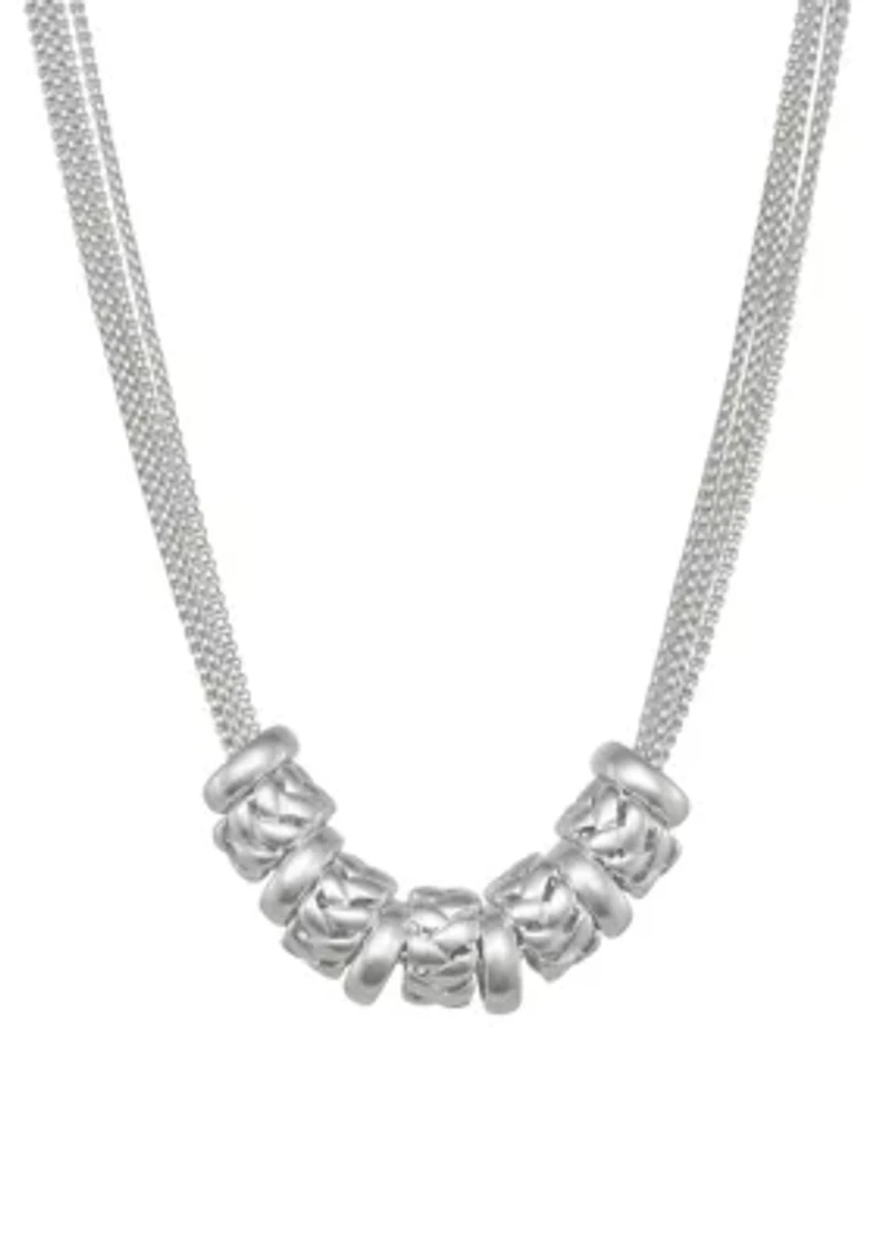 Silver Tone Frontal Necklace