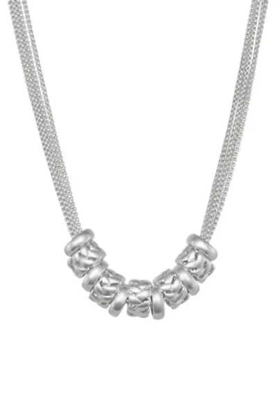 Silver Tone Frontal Necklace