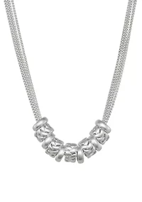 Silver Tone Frontal Necklace