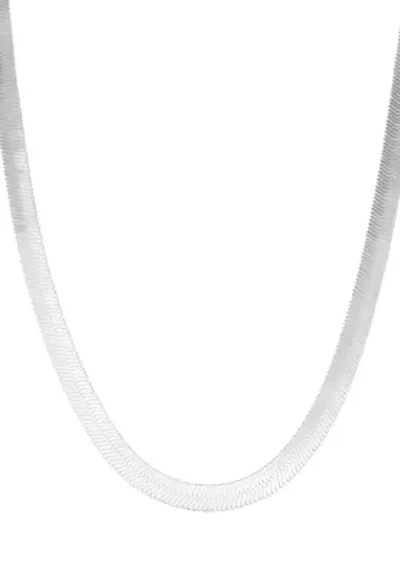 Herringbone Collar Silver Tone Necklace