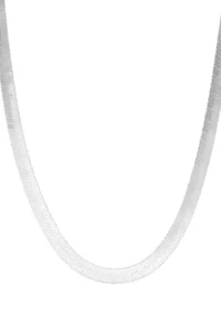 Herringbone Collar Silver Tone Necklace