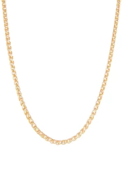 Wheat Chain Collar Gold Tone Necklace