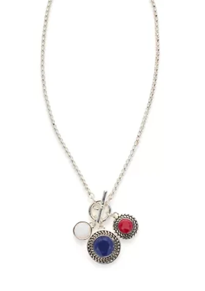 Red White Blue Pendant Necklace