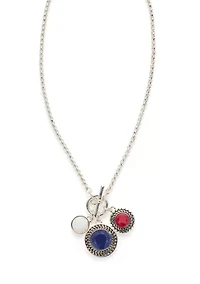 Red White Blue Pendant Necklace