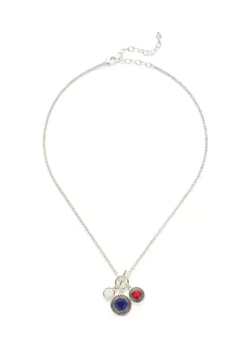 Red White Blue Pendant Necklace