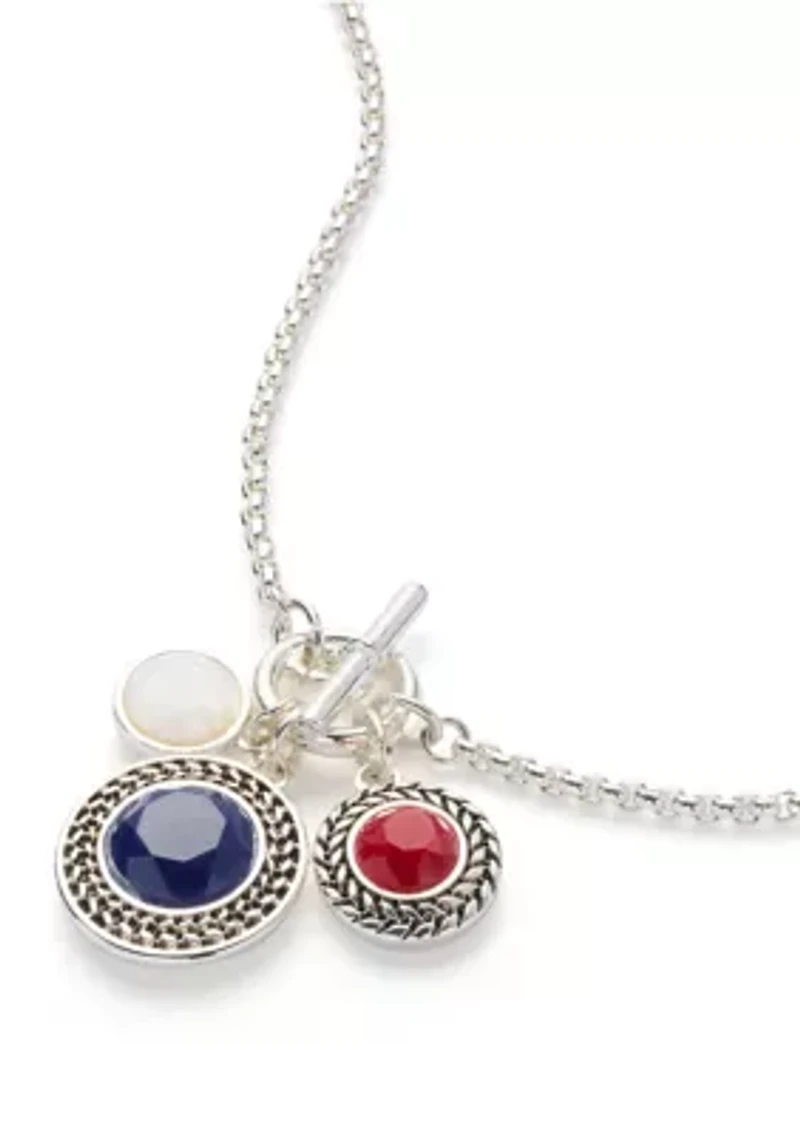 Red White Blue Pendant Necklace
