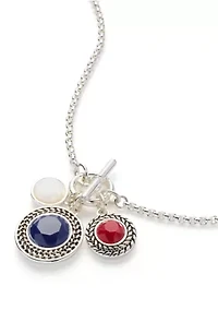 Red White Blue Pendant Necklace