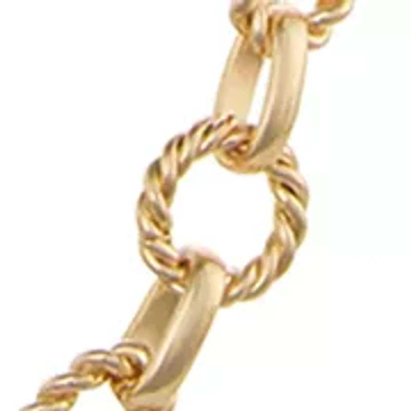 Long Rope Chain Gold Tone Necklace