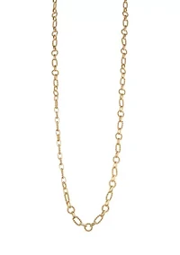 Long Rope Chain Gold Tone Necklace