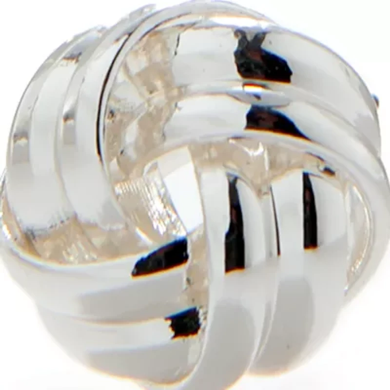 Silver Tone Love Knot Stud Earrings