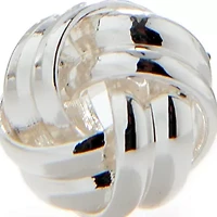 Silver Tone Love Knot Stud Earrings