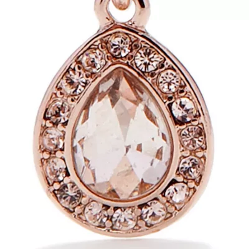 Rose Gold Tone Lever Back Drop Earrings