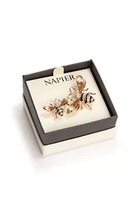 Boxed Gold Tone Bees Pin