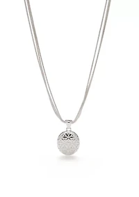Silver Tone Point Of View Pendant Necklace