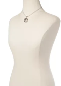 Silver Tone Point Of View Pendant Necklace