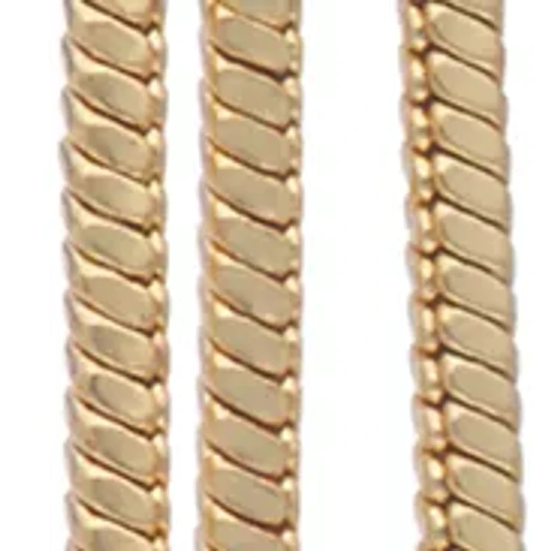 Gold Tone Lever Back Linear Chandelier Earrings