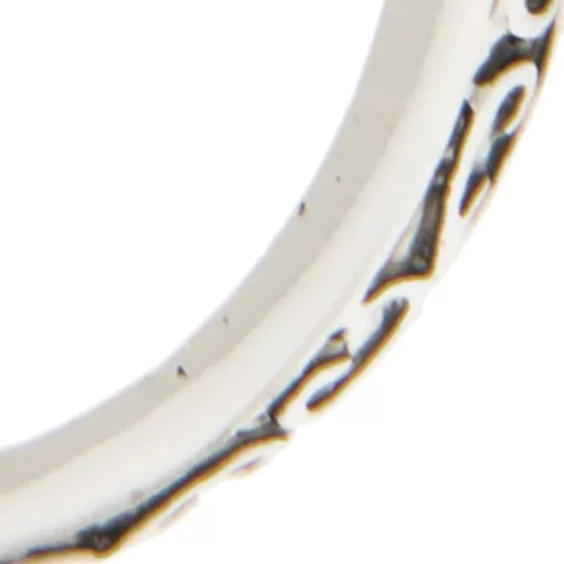 Silver-tone Refined Textured Hoop Earrings