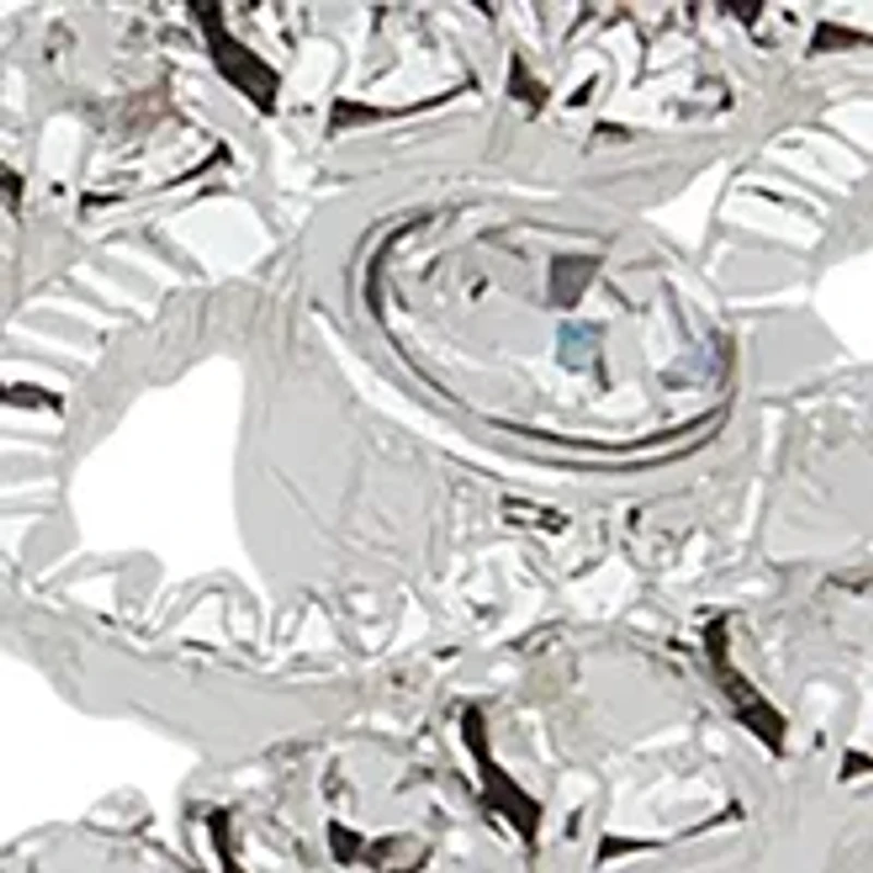 Silver Tone Coil Crystal Bracelet