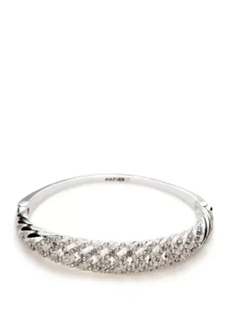 Silver-Tone Layered Box Cuff Bracelet