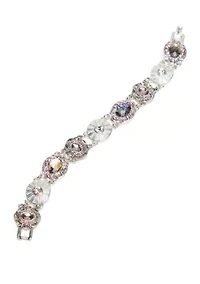 Boxed Oval Stone Link Flex Bracelet 